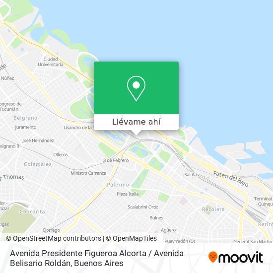 Mapa de Avenida Presidente Figueroa Alcorta / Avenida Belisario Roldán