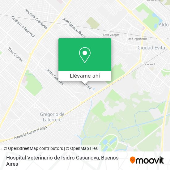 Mapa de Hospital Veterinario de Isidro Casanova