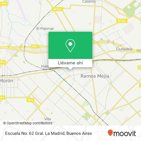Mapa de Escuela No. 62 Gral. La Madrid