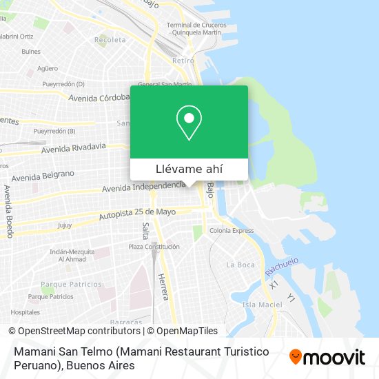 Mapa de Mamani San Telmo (Mamani Restaurant Turistico Peruano)