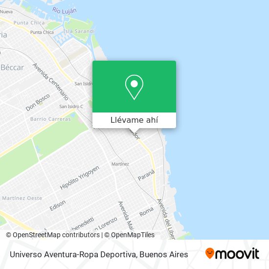 Mapa de Universo Aventura-Ropa Deportiva