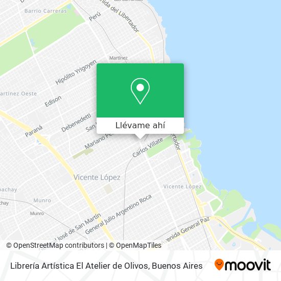 Mapa de Librería Artística El Atelier de Olivos