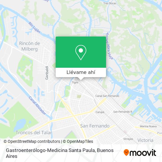 Mapa de Gastroenterólogo-Medicina Santa Paula