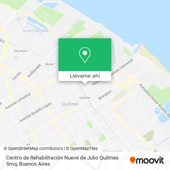 Mapa de Centro de Rehabilitación Nueve de Julio Quilmes Smq