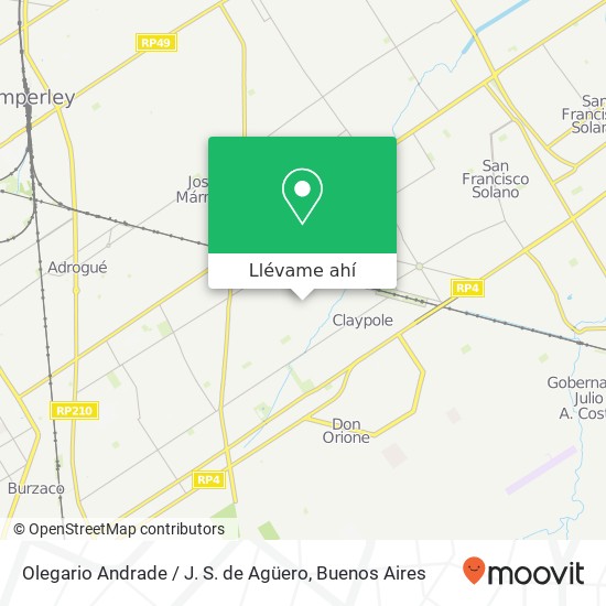 Mapa de Olegario Andrade / J. S. de Agüero