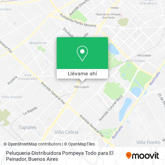 Mapa de Peluqueria-Distribuidora Pompeya Todo para El Peinador