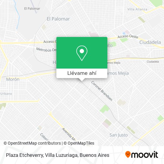 Mapa de Plaza Etcheverry, Villa Luzuriaga