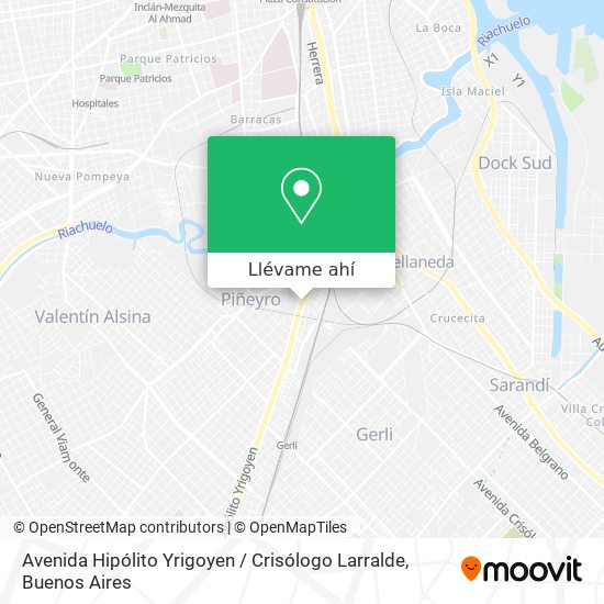 Mapa de Avenida Hipólito Yrigoyen / Crisólogo Larralde