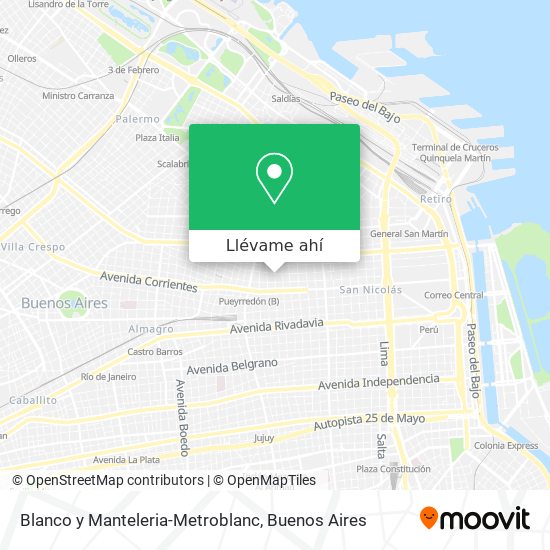 Mapa de Blanco y Manteleria-Metroblanc