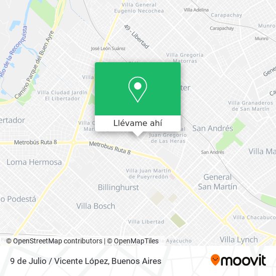 Mapa de 9 de Julio / Vicente López