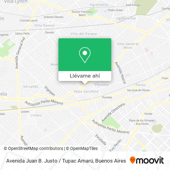 Mapa de Avenida Juan B. Justo / Tupac Amarú