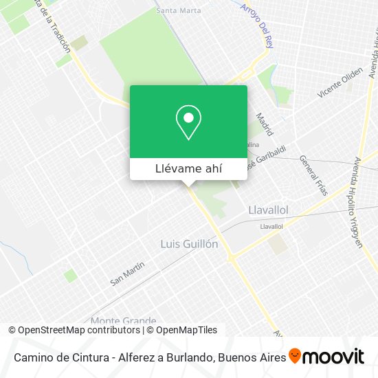 Mapa de Camino de Cintura - Alferez a Burlando