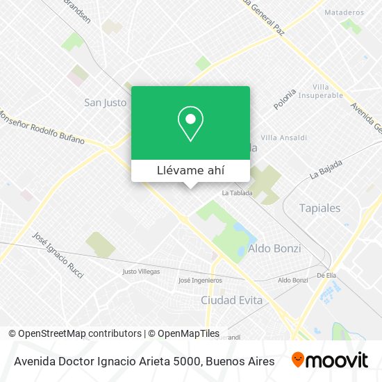 Mapa de Avenida Doctor Ignacio Arieta 5000