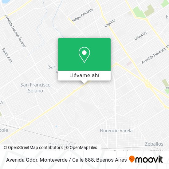 Mapa de Avenida Gdor. Monteverde / Calle 888