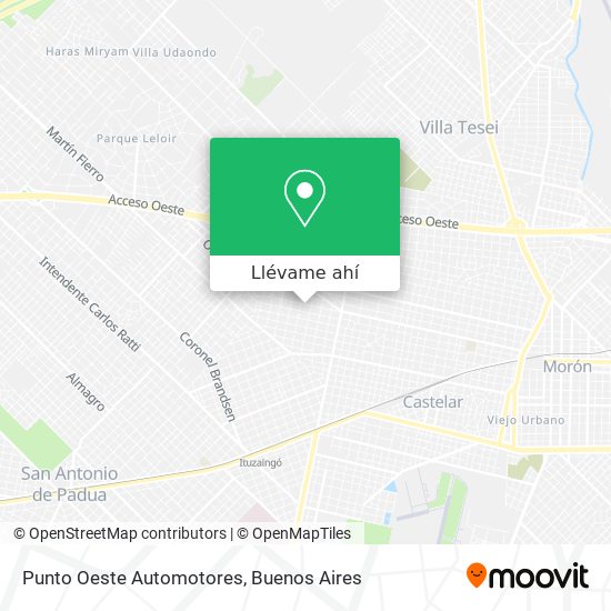 Mapa de Punto Oeste Automotores