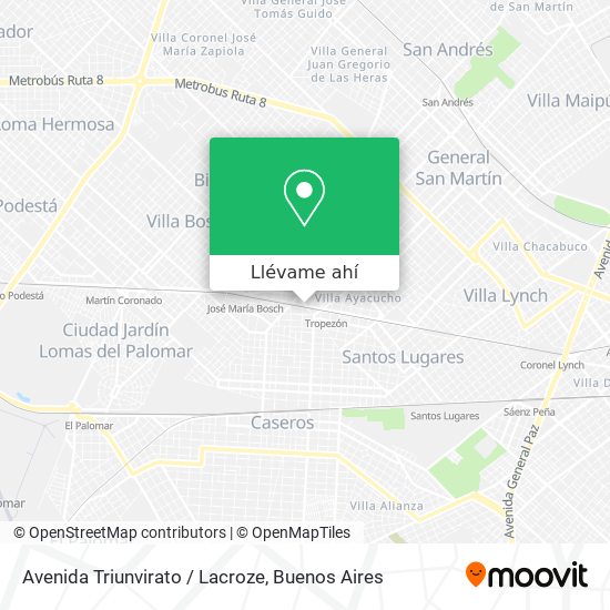 Mapa de Avenida Triunvirato / Lacroze
