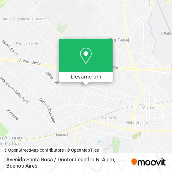 Mapa de Avenida Santa Rosa / Doctor Leandro N. Alem