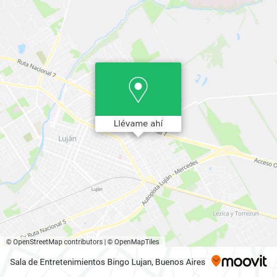 Mapa de Sala de Entretenimientos Bingo Lujan