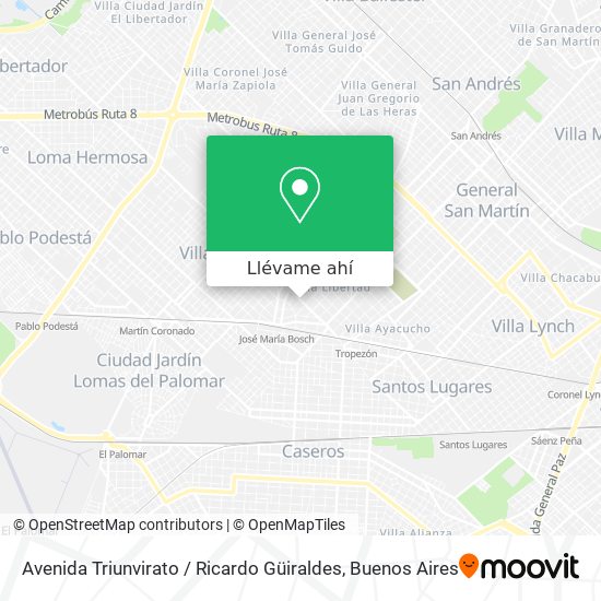 Mapa de Avenida Triunvirato / Ricardo Güiraldes