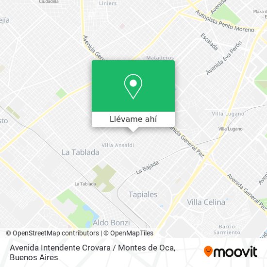 Mapa de Avenida Intendente Crovara / Montes de Oca