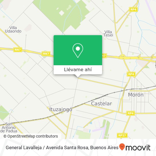 Mapa de General Lavalleja / Avenida Santa Rosa