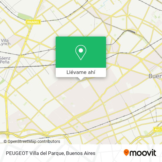 Mapa de PEUGEOT Villa del Parque