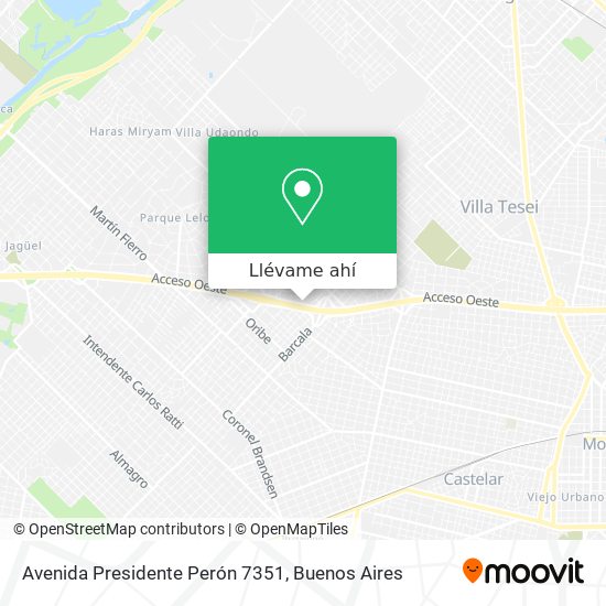 Mapa de Avenida Presidente Perón 7351
