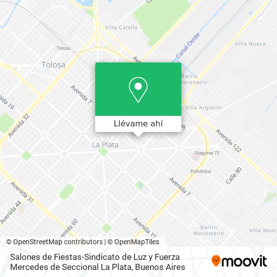 Mapa de Salones de Fiestas-Sindicato de Luz y Fuerza Mercedes de Seccional La Plata
