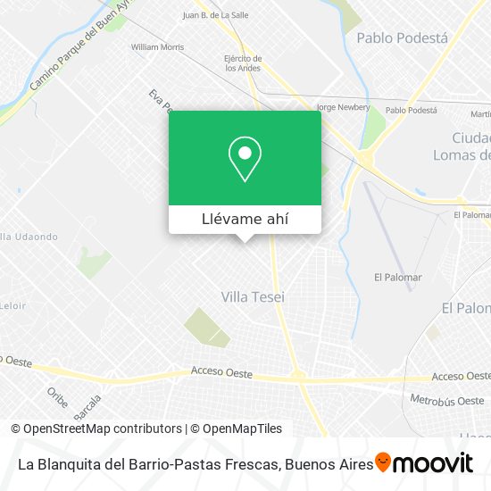 Mapa de La Blanquita del Barrio-Pastas Frescas
