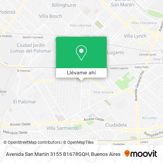 Mapa de Avenida San Martín 3155 B1678GQH