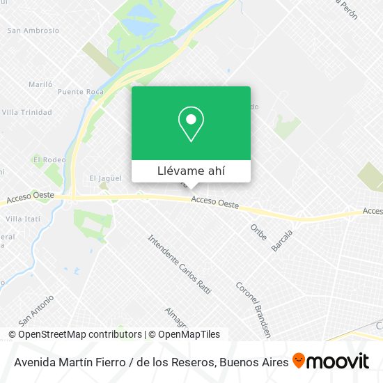 Mapa de Avenida Martín Fierro / de los Reseros