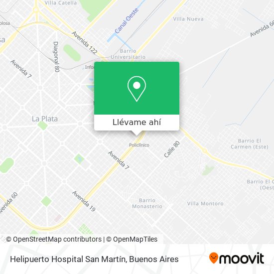 Mapa de Helipuerto Hospital San Martín