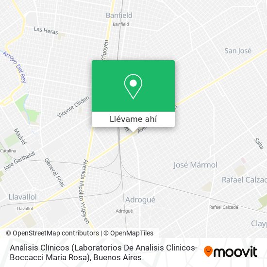 Mapa de Análisis Clínicos (Laboratorios De Analisis Clinicos-Boccacci Maria Rosa)