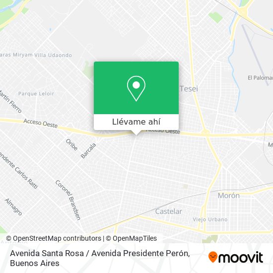 Mapa de Avenida Santa Rosa / Avenida Presidente Perón