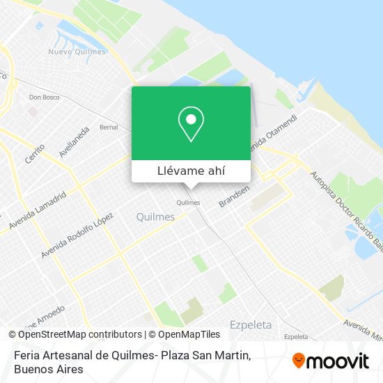 Mapa de Feria Artesanal de Quilmes- Plaza San Martin