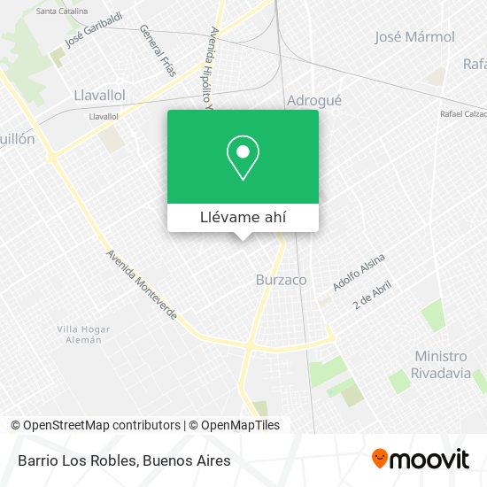 Cómo llegar a Barrio Los Robles en Almirante Brown en Colectivo o Tren?