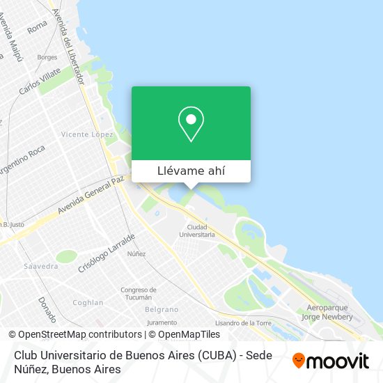 Mapa de Club Universitario de Buenos Aires (CUBA) - Sede Núñez