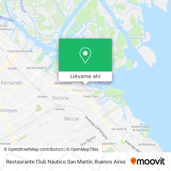Mapa de Restaurante Club Náutico San Martín