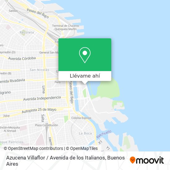 Mapa de Azucena Villaflor / Avenida de los Italianos