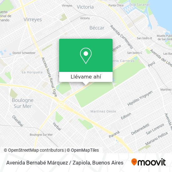 Mapa de Avenida Bernabé Márquez / Zapiola