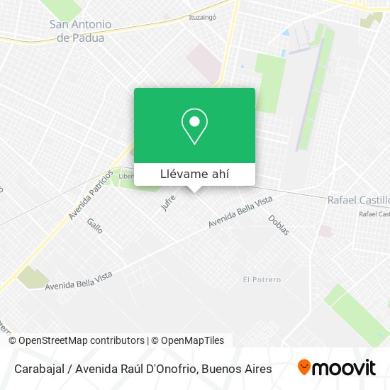 Mapa de Carabajal / Avenida Raúl D'Onofrio