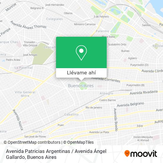 Mapa de Avenida Patricias Argentinas / Avenida Ángel Gallardo