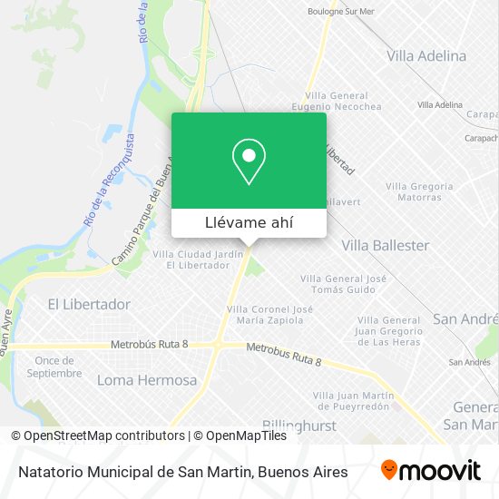 Mapa de Natatorio Municipal de San Martin