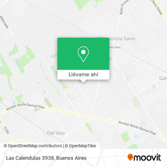 Cómo llegar a Las Calendulas 3938 en Pilar en Colectivo o Tren?