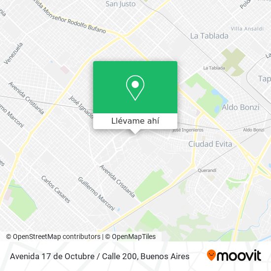 Mapa de Avenida 17 de Octubre / Calle 200