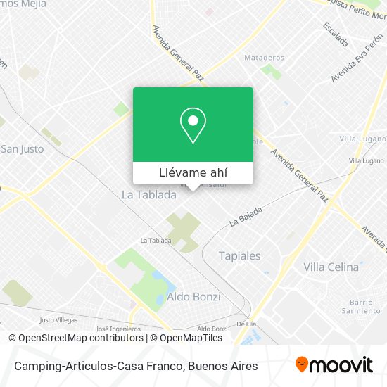 Mapa de Camping-Articulos-Casa Franco