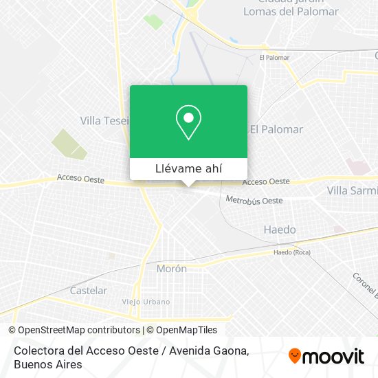 Mapa de Colectora del Acceso Oeste / Avenida Gaona