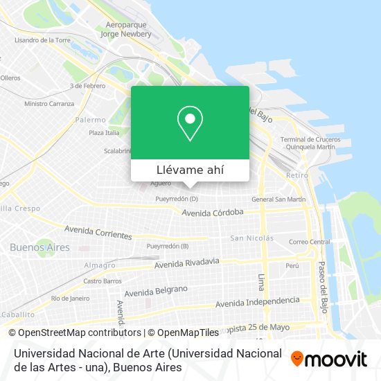 Mapa de Universidad Nacional de Arte (Universidad Nacional de las Artes - una)