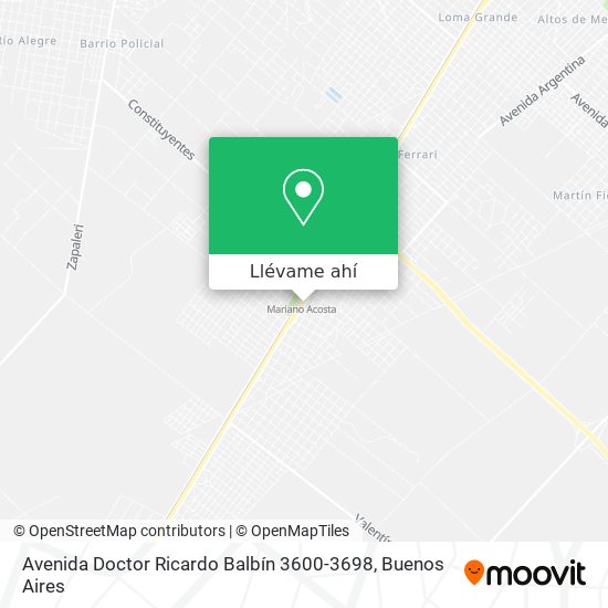 Mapa de Avenida Doctor Ricardo Balbín 3600-3698