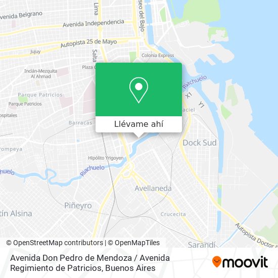 Mapa de Avenida Don Pedro de Mendoza / Avenida Regimiento de Patricios